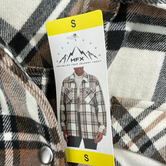 NEW Hfx Women's S Plaid Flannel Shacket S Snap Button - Picture 7 of 9